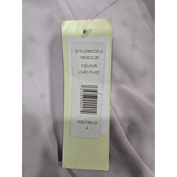 MIKAEL AGHAL Lilac Plaid Mesh Yoke Sheath Dress Womens Size 4 NEW - Picture 5 of 7